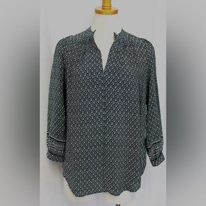 Madewell Silk Memory Blouse In Bandana Floral Pine Green